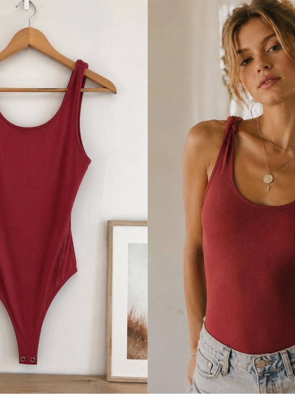 Free People Body Suit Coral/pink ribbed Thong